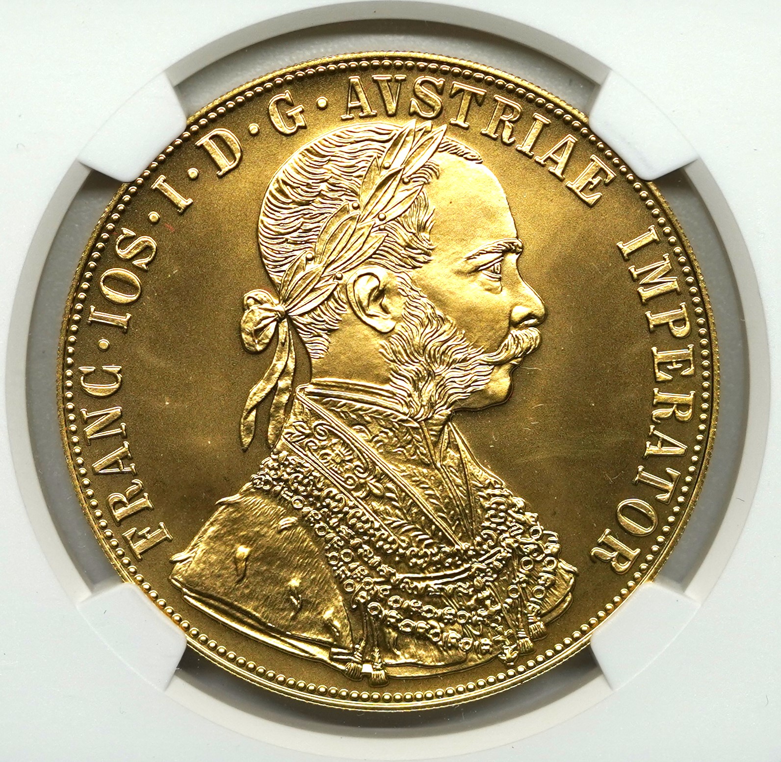 Sold】【再入荷】1915年 フランツ・ヨーゼフ1世 4ダカット金貨 リストライク MS70 NGC | ソブリンパートナーズ